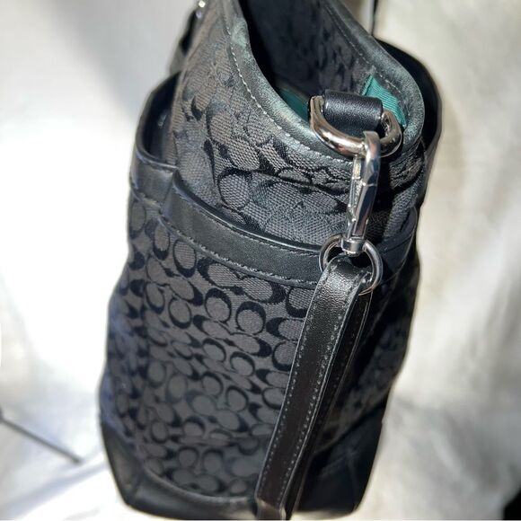 Coach Black Signature Handbag Tote Weekender Diaper Bag - #77156 - Picture 4 of 15